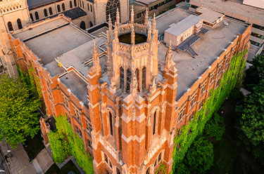 Aerial photo of Marquette tower. Link to Life Stage Gift Planner Ages 60-70 Situations.